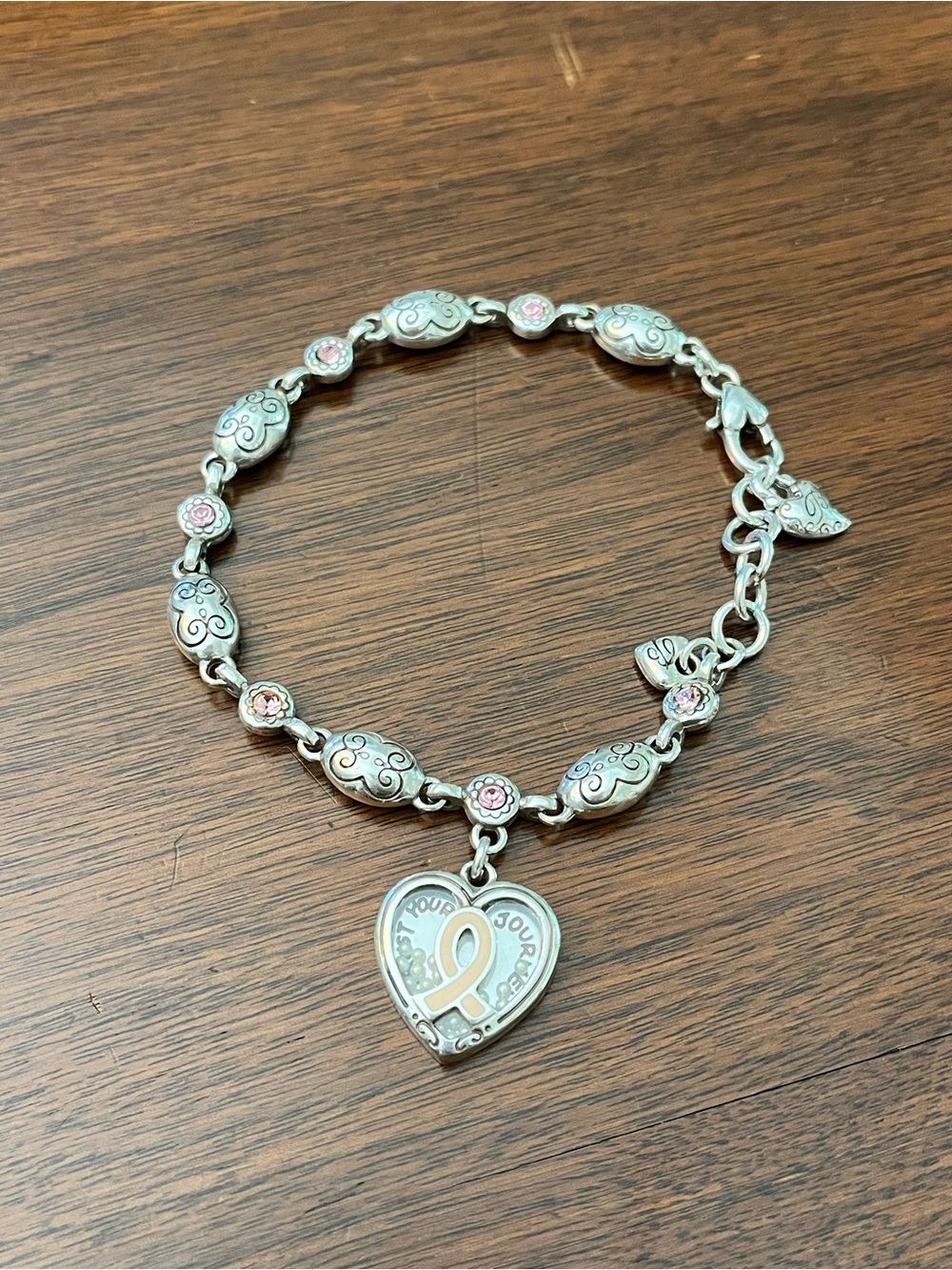 Vintage Brighton Breast Cancer Awareness Charm Bracelet